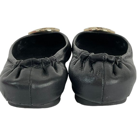 Tory Burch Shoes Womens Size 7.5 Black Minnie Travel Ballet Flat Napa Leather - Picture 13 of 16